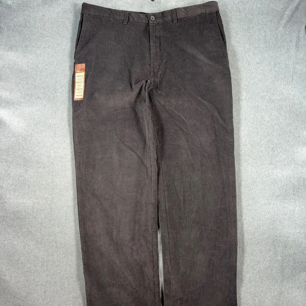Haggar Corduroy Pants Mens 40x32 Monument Solid NWT Classic Fit Comfort Waist